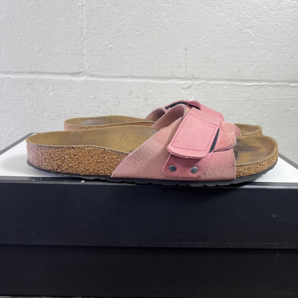 Birkenstock Pink Suede Slide Sandals
